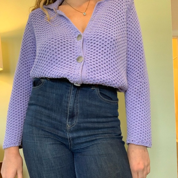 Green crochet sweater - Picture 2 of 4